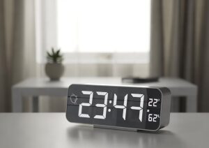 Uhr mit Anzeige von Temperatur und Luftfeuchtigkeit