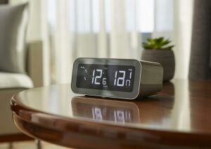 Wecker mit Anzeige von Temperatur und Luftfeuchtigkeit