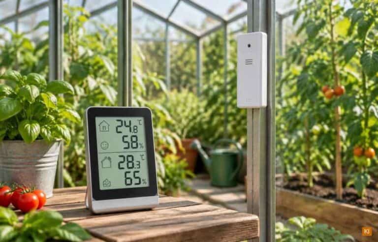 Funk-Thermometer für das Gewächshaus
