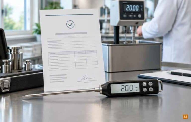 Kalibriertes Thermometer mit Zertifikat