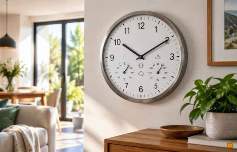 Wanduhr mit Wetterstation