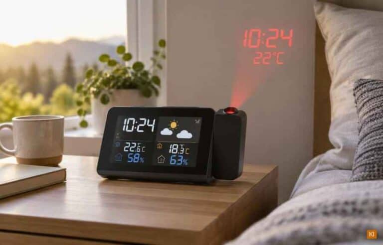 Wetterstation mit Projektion