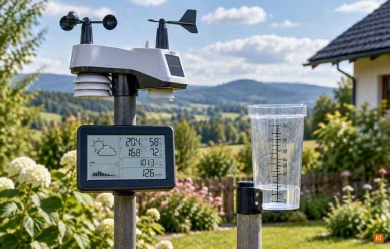 Wetterstation mit Regenmesser